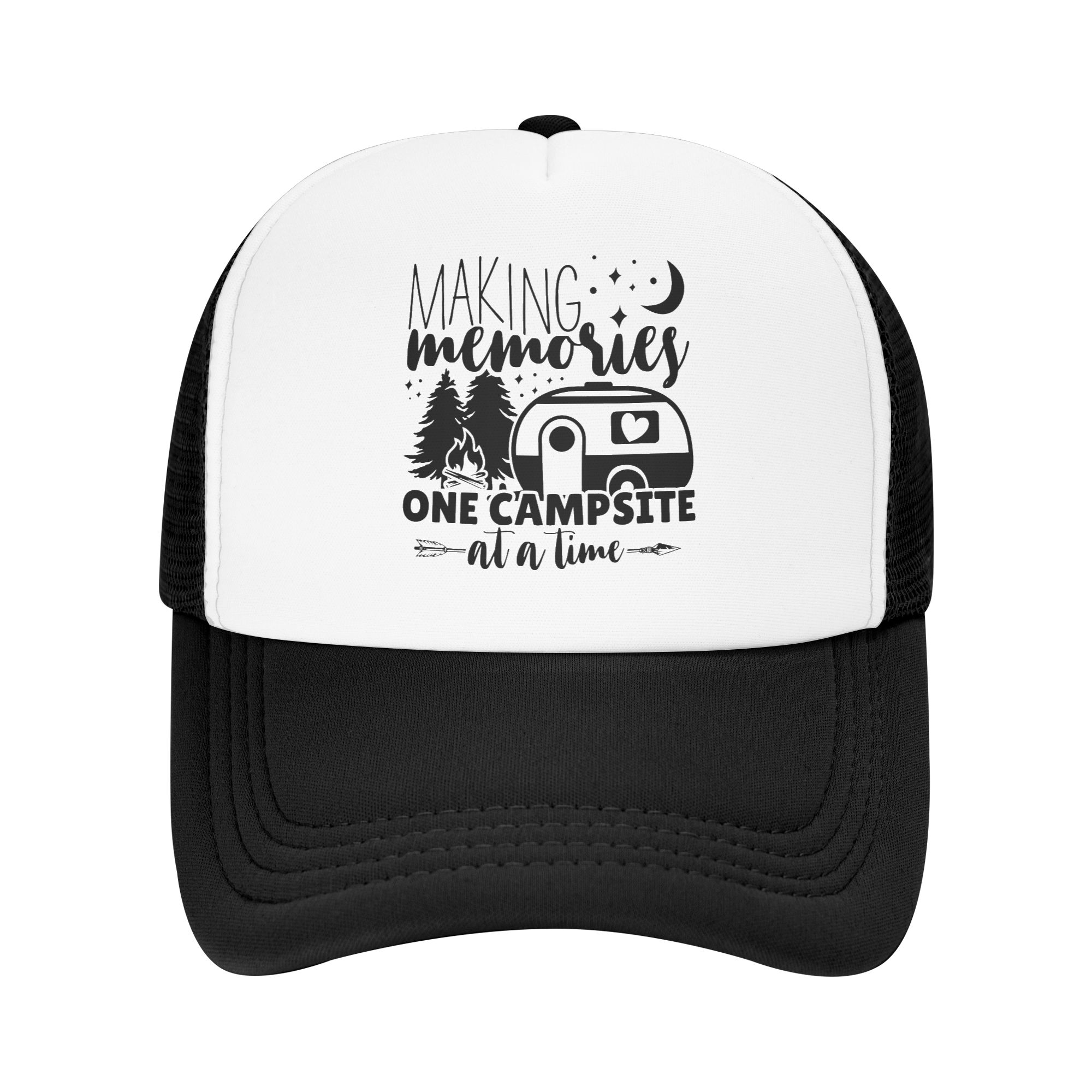 Trucker Hat Cap - หมวกแก๊ปทรงคลาสสิคสำหรับผู้ชายและผู้หญิง แบบปรับได้ เหมาะสำหรับการตั้งแคมป์และการผจญภัย ป้องกันแสงแดด