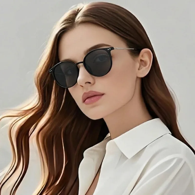 Men'S Fashion Round Glasses - แว่นกันแดดทรงกลมสไตล์วินเทจสำหรับผู้หญิง แบรนด์หรูดีไซเนอร์สไตล์เรโทร แว่นกันแดดสำหรับผู้หญิงและผู้ชาย แว่นกันแดดสำหรับกิจกรรมกลางแจ้ง ตกปลา ป้องกันรังสียูวี