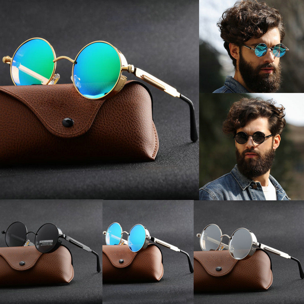 Men'S Fashion Round Glasses - แว่นกันแดดสไตล์สตีมพังค์โลหะใหม่สำหรับผู้ชายและผู้หญิง แฟชั่นแว่นตาทรงกลม ดีไซน์แบรนด์ แว่นกันแดดวินเทจ คุณภาพสูง