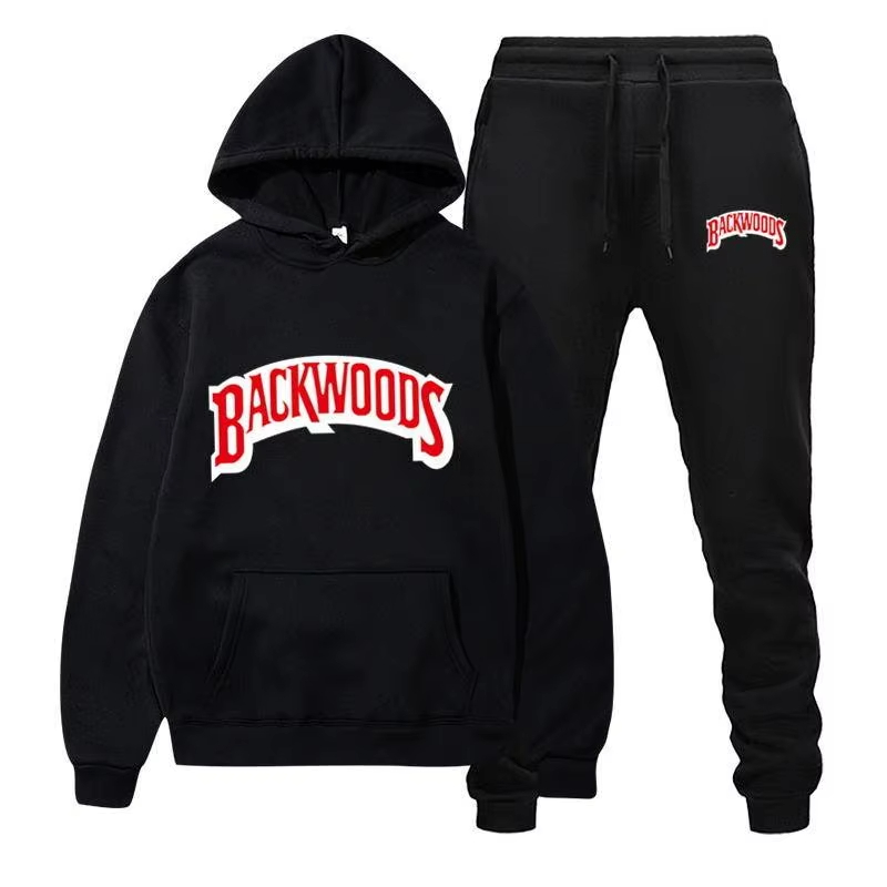 Jogger Sweatpants Men - ชุดฮู้ดดี้ฤดูหนาว 2026 สำหรับผู้ชาย แฟชั่นเสื้อฮู้ดดี้ผ้าฟลีซสีแดง กางเกงแบรนด์สีดำ ชุดลำลองจ็อกเกอร์