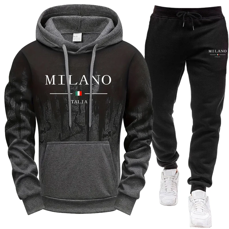 Jogger Sweatpants Men - ชุดผู้ชาย/เสื้อฮู้ด/กางเกง ฤดูใบไม้ร่วง ฤดูหนาว อิตาลี แฟชั่นลำลอง ชุดกีฬา