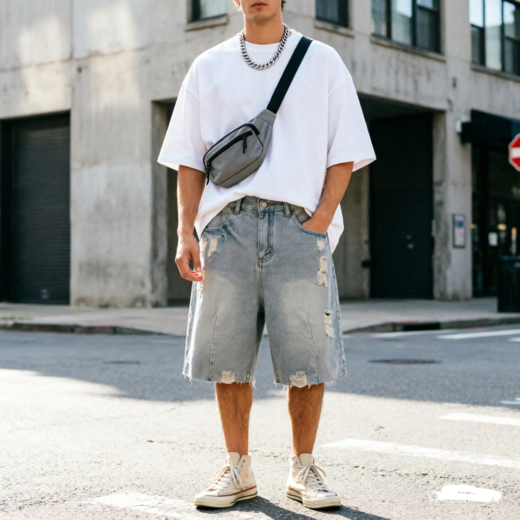กางเกงยีนส์ขาสั้นลำลองผู้ชายสำ - Men'S Fashion Jeans บทวิจารณ์และราคา