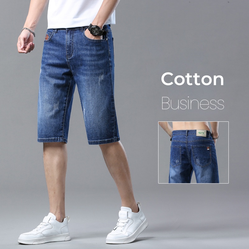 กางเกงขาสั้นผู้ชายฤดูร้อนตรงกา - Men Fashion Jeans บทวิจารณ์และราคา