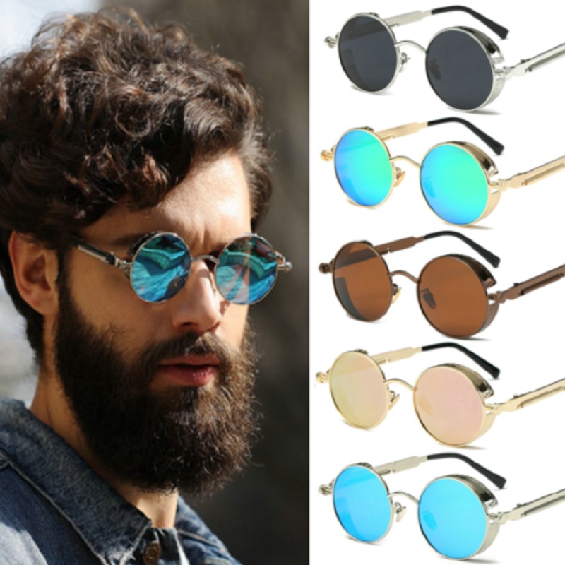 แว่นกันแดดโลหะสไตล์สตีมพังก์ แ - Men'S Fashion Round Glasses บทวิจารณ์และราคา