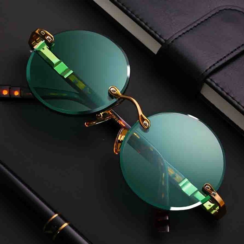 แว่นกันแดดไร้กรอบสไตล์คลาสสิก  - Men'S Fashion Round Glasses บทวิจารณ์และราคา