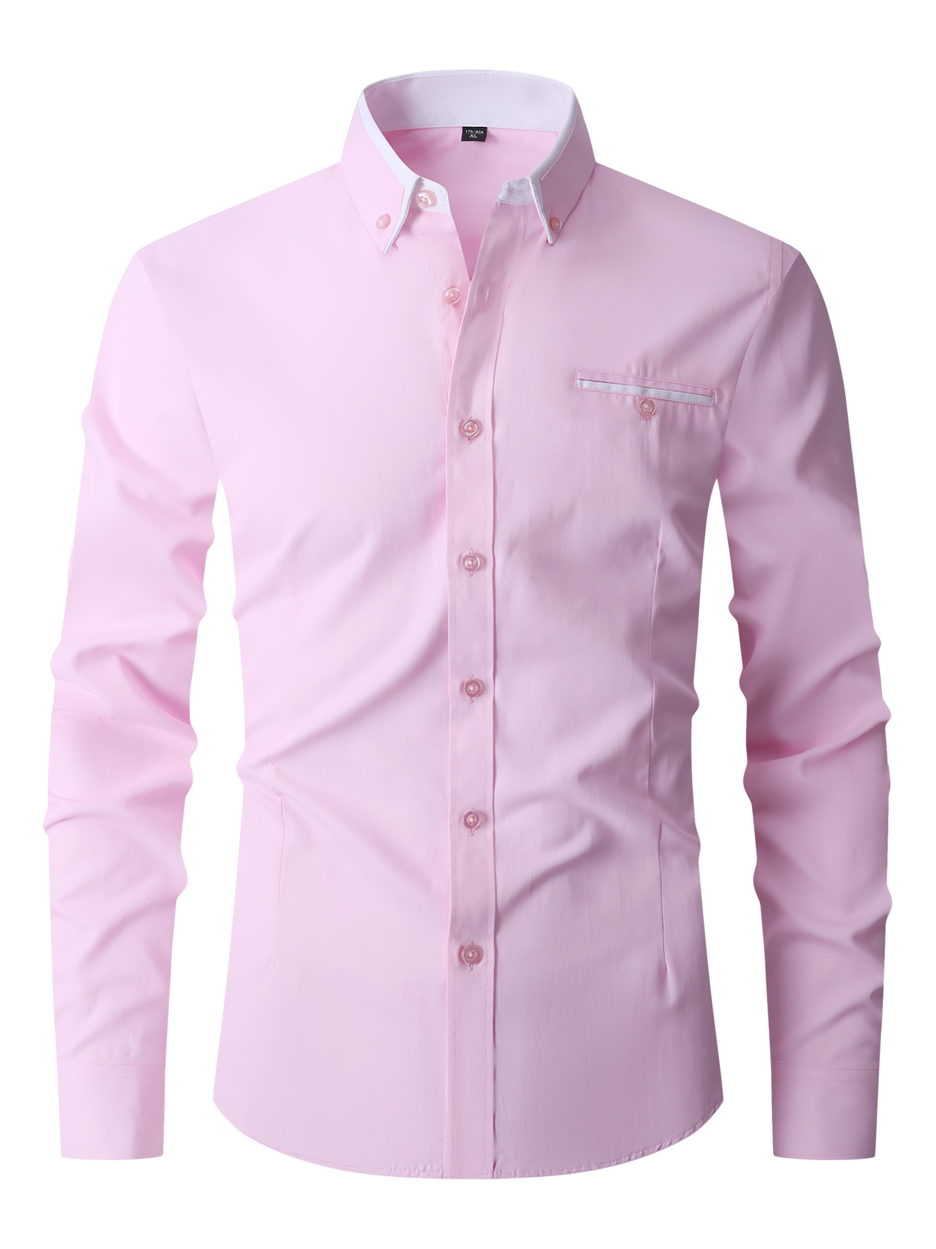 เสื้อเชิ้ตผู้ชายแขนยาวสีพื้น ผ - Men'S Fashion Formal บทวิจารณ์และราคา