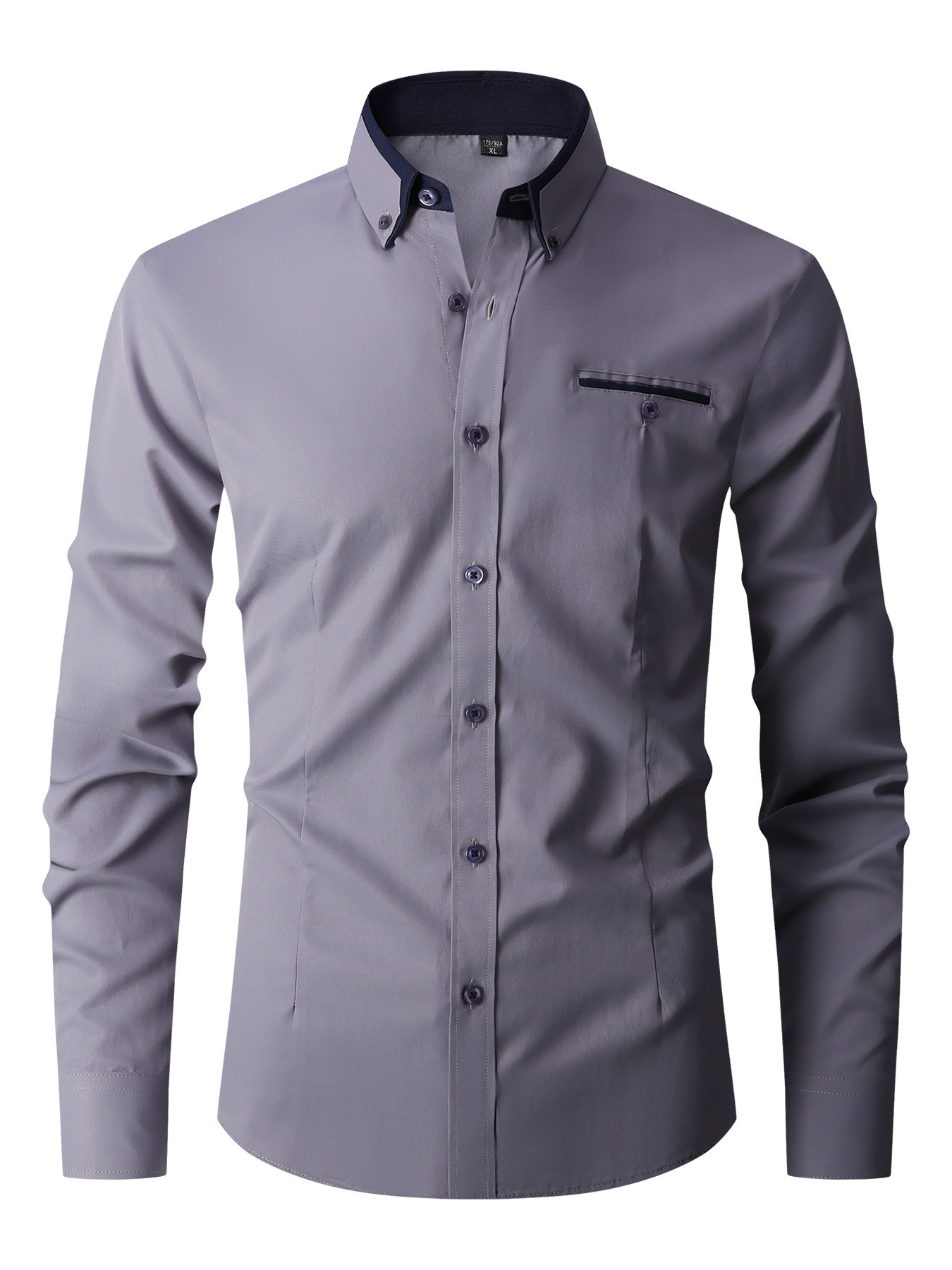 เสื้อเชิ้ตผู้ชายแขนยาวสีพื้น ผ - Men'S Fashion Formal บทวิจารณ์และราคา