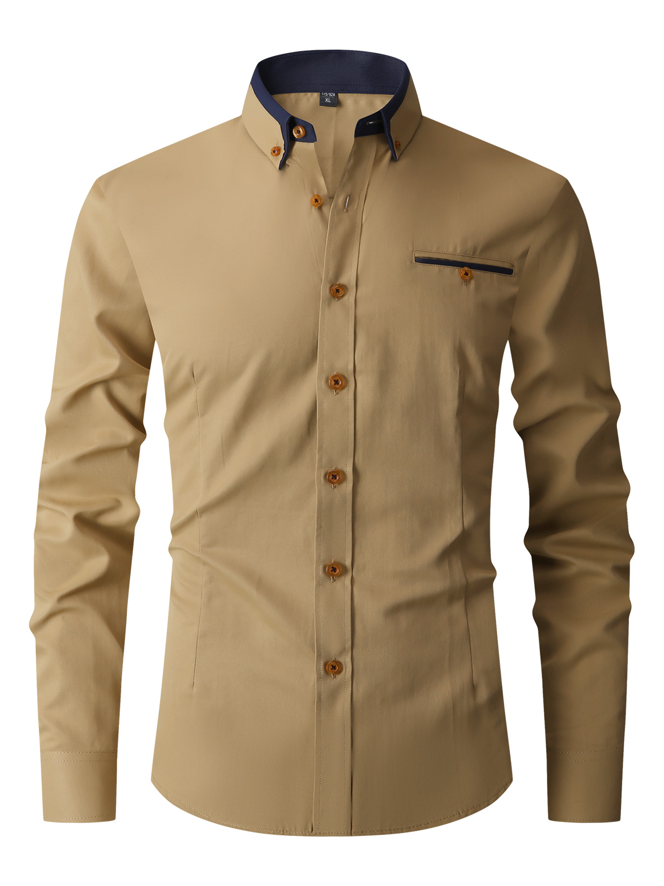 เสื้อเชิ้ตผู้ชายแขนยาวสีพื้น ผ - Men'S Fashion Formal บทวิจารณ์และราคา