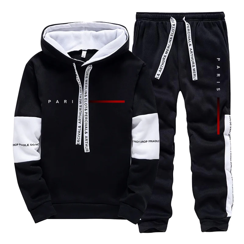 ชุดฮู้ดดี้แฟชั่นสไตล์ปารีสสำหร - Jogger Sweatpants Men บทวิจารณ์และราคา