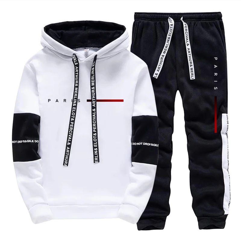 ชุดฮู้ดดี้แฟชั่นสไตล์ปารีสสำหร - Jogger Sweatpants Men บทวิจารณ์และราคา