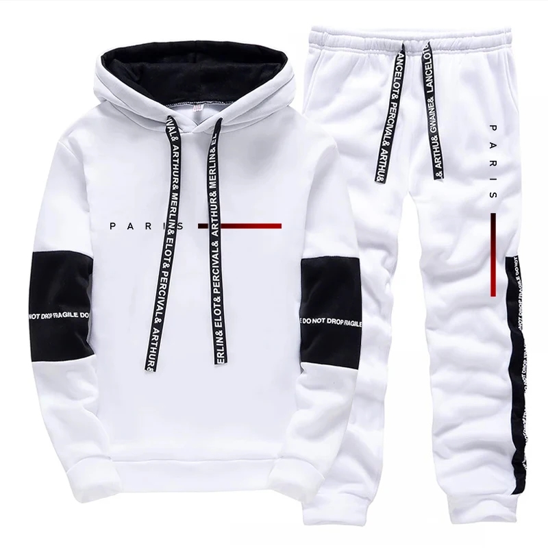 ชุดฮู้ดดี้แฟชั่นสไตล์ปารีสสำหร - Jogger Sweatpants Men บทวิจารณ์และราคา