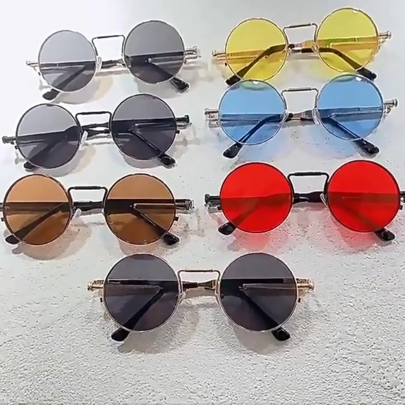 แว่นกันแดดทรงกลมกรอบโลหะวินเทจ - Men'S Fashion Round Glasses บทวิจารณ์และราคา
