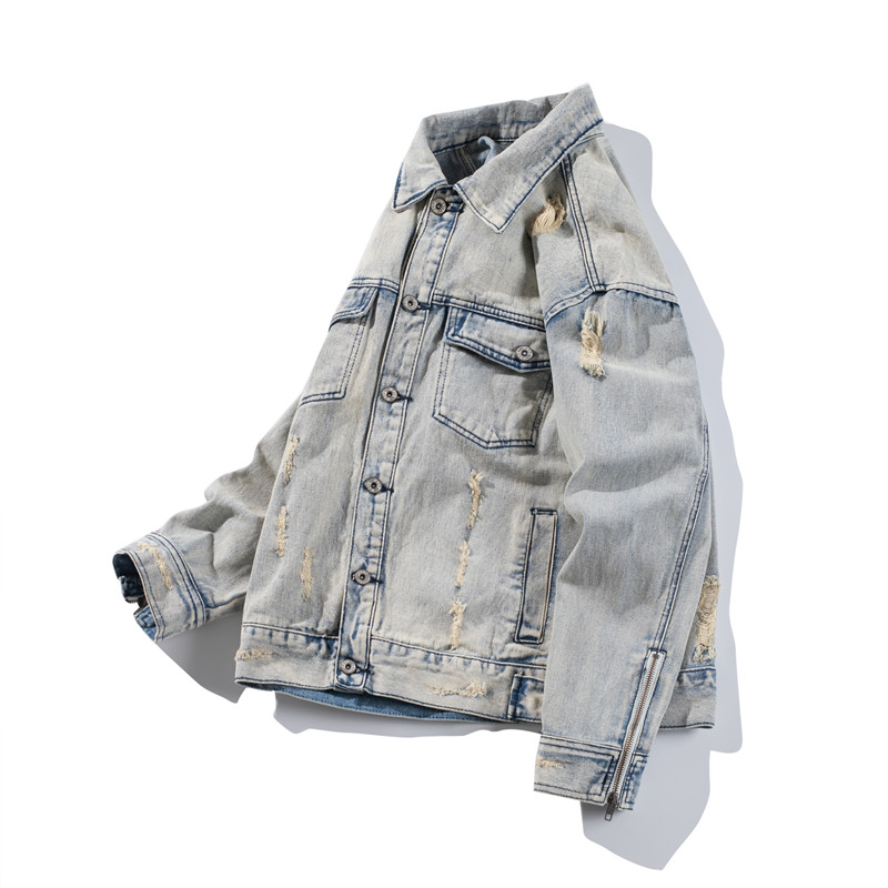 ใหม่ BOMBER Ripped DENIM แจ็คเ - Bomber Jacket Men บทวิจารณ์และราคา