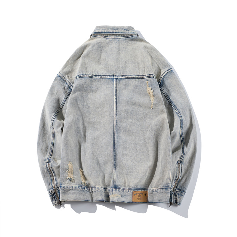 ใหม่ BOMBER Ripped DENIM แจ็คเ - Bomber Jacket Men บทวิจารณ์และราคา