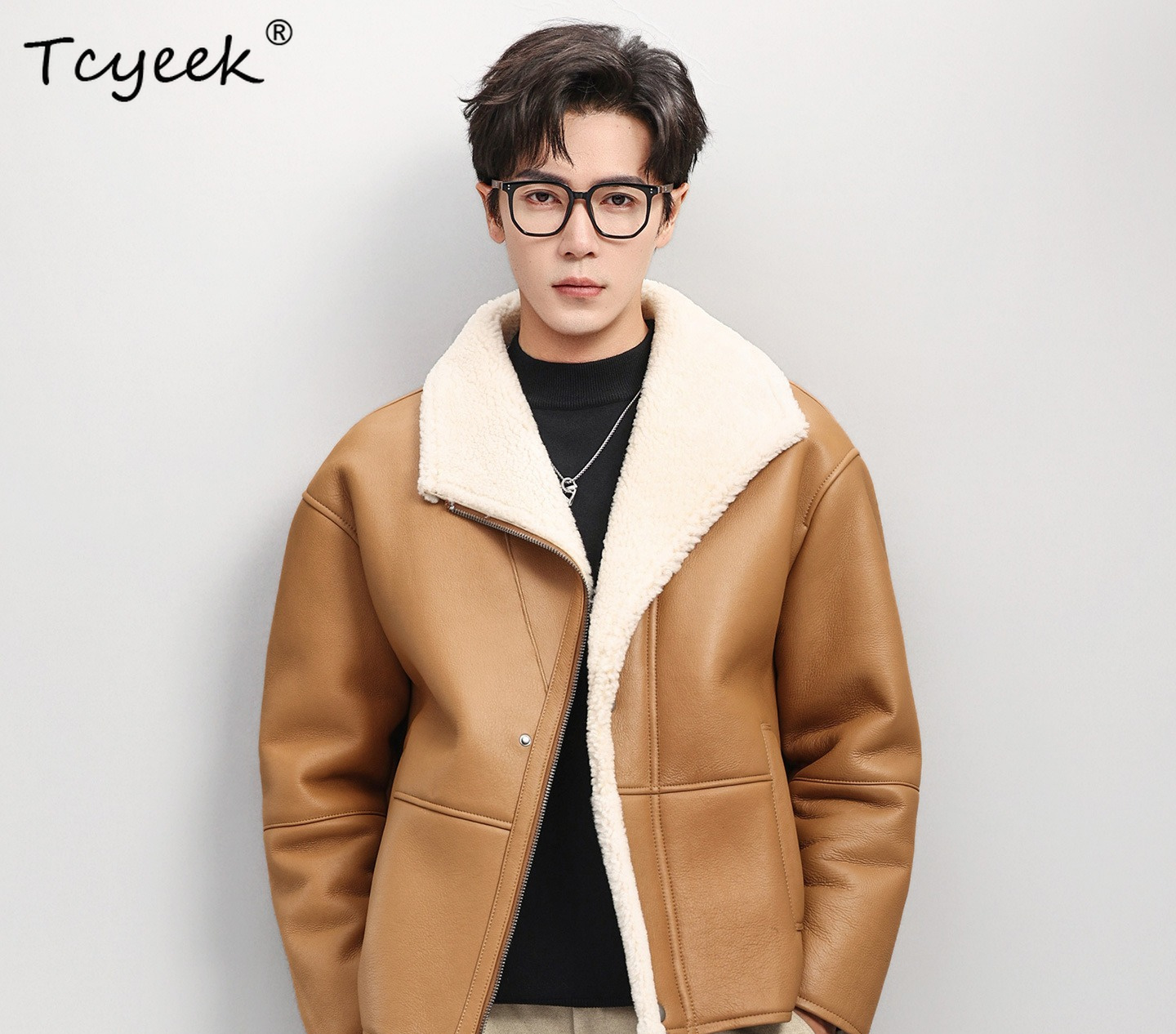เสื้อโค้ทขนสัตว์ธรรมชาติ Tcyee - Men'S Fashion Leather Jacket บทวิจารณ์และราคา