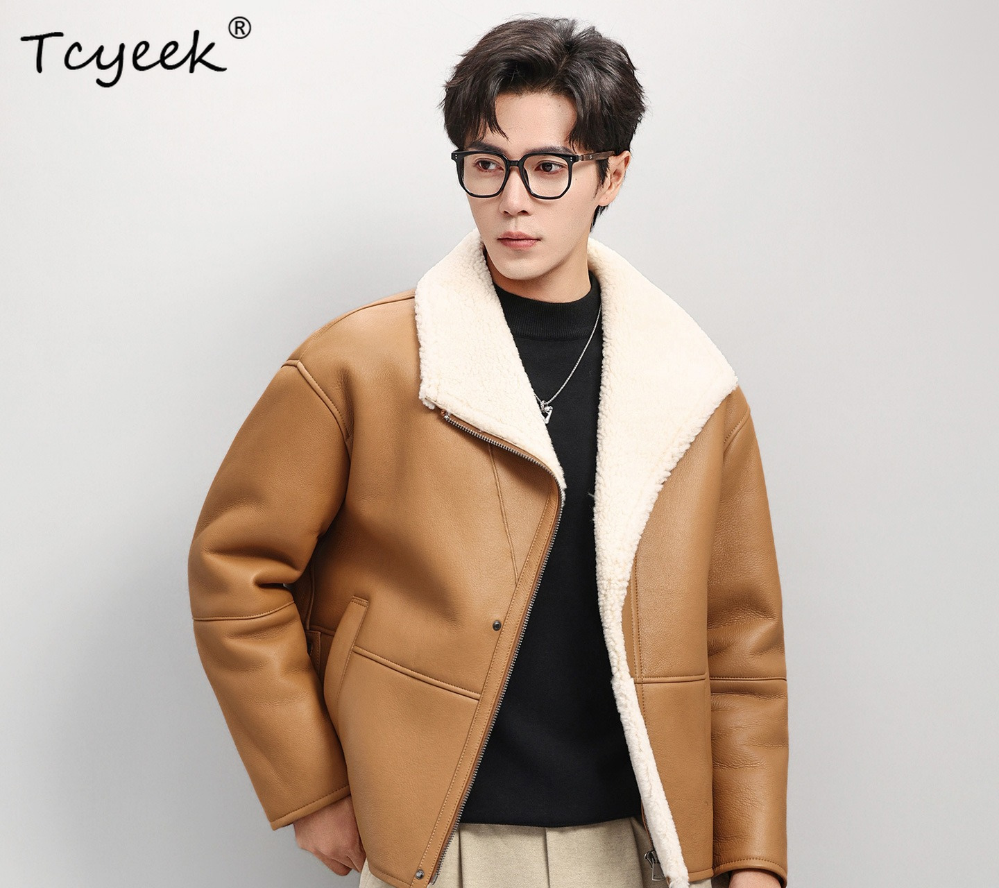 เสื้อโค้ทขนสัตว์ธรรมชาติ Tcyee - Men'S Fashion Leather Jacket บทวิจารณ์และราคา