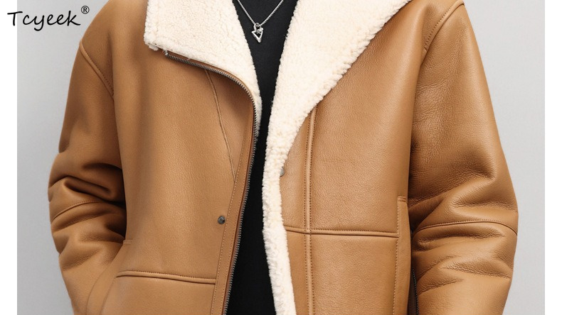 เสื้อโค้ทขนสัตว์ธรรมชาติ Tcyee - Men'S Fashion Leather Jacket บทวิจารณ์และราคา