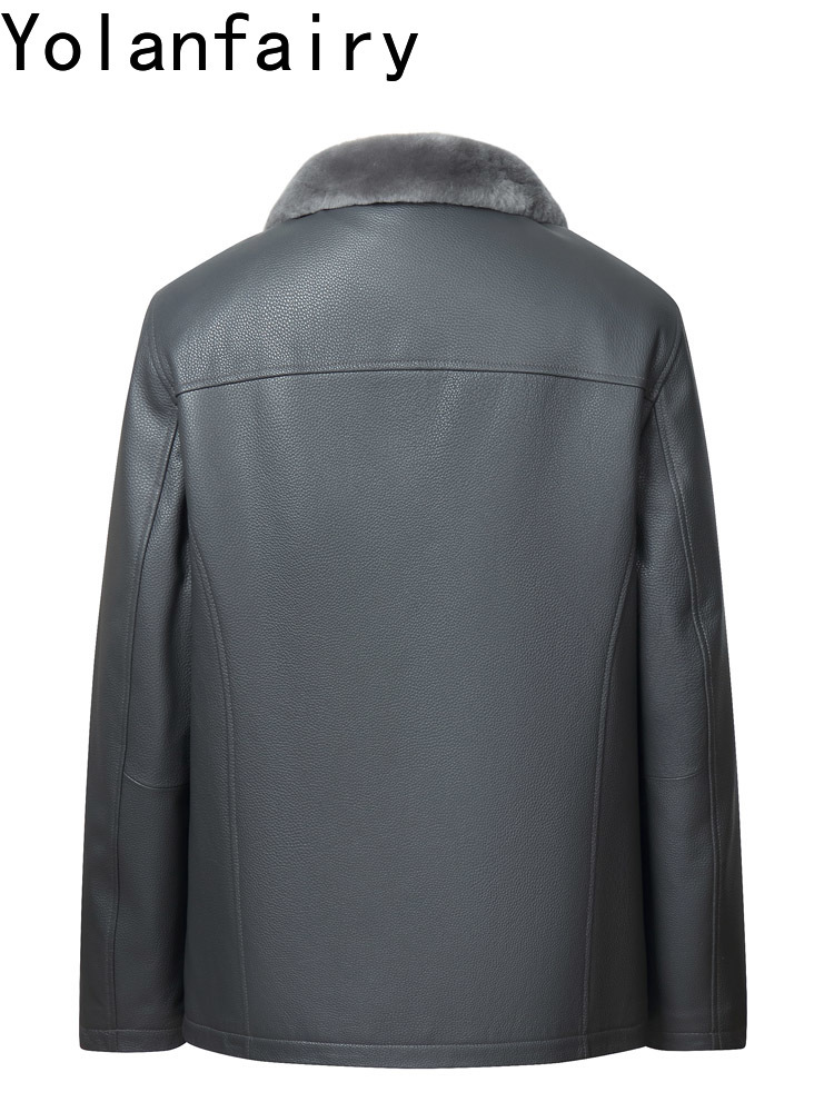 YOLANFAIRY แจ็คเก็ตหนังวัวแท้ร - Men'S Fashion Leather Jacket บทวิจารณ์และราคา
