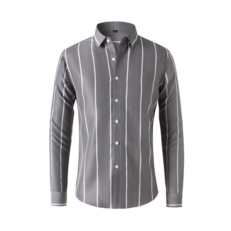 เสื้อเชิ้ตลายทางแขนยาวทรงเข้าร - Men'S Fashion Formal บทวิจารณ์และราคา