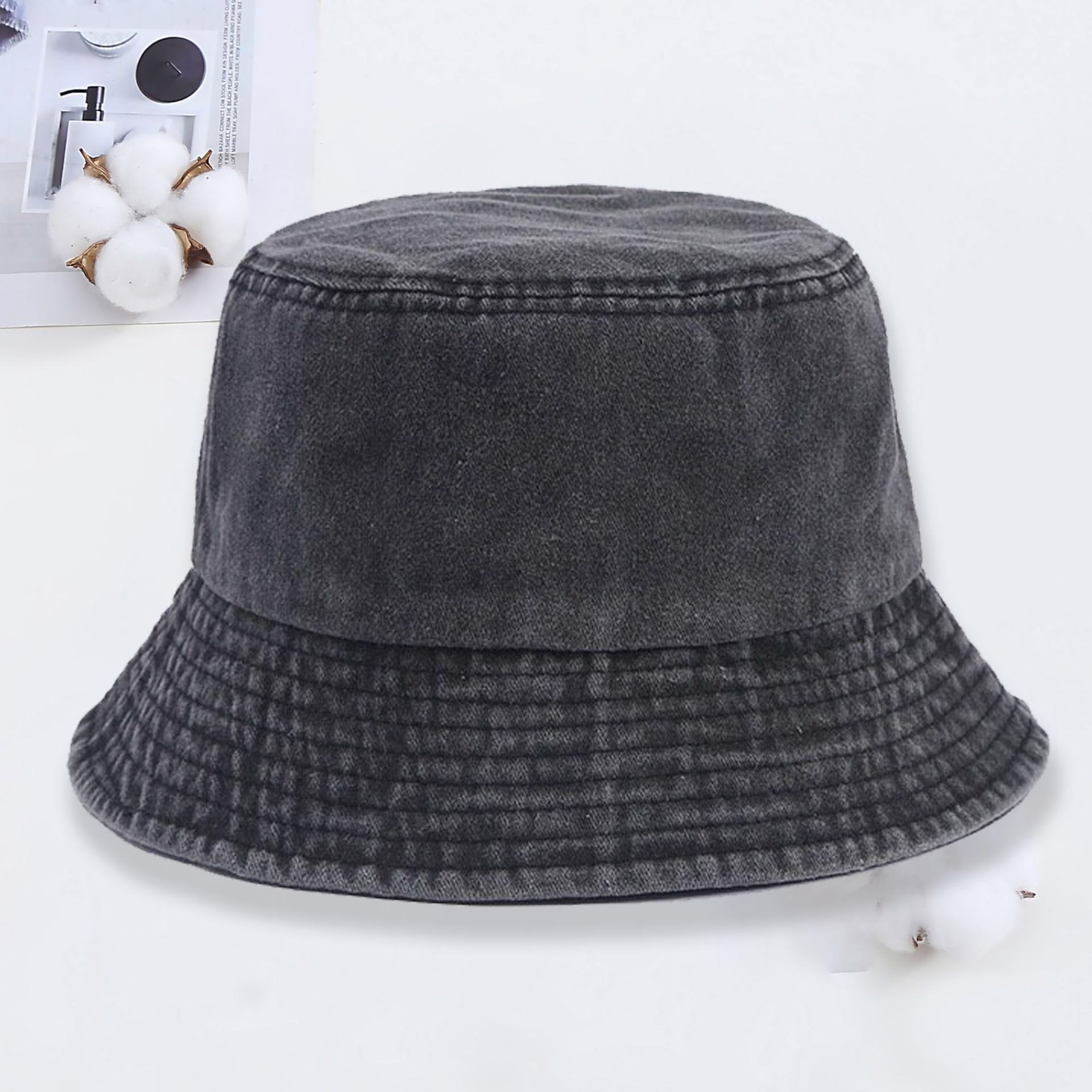 หมวกบักเก็ตยีนส์โลโก้สั่งทำ หม - Mens Fashion Caps บทวิจารณ์และราคา