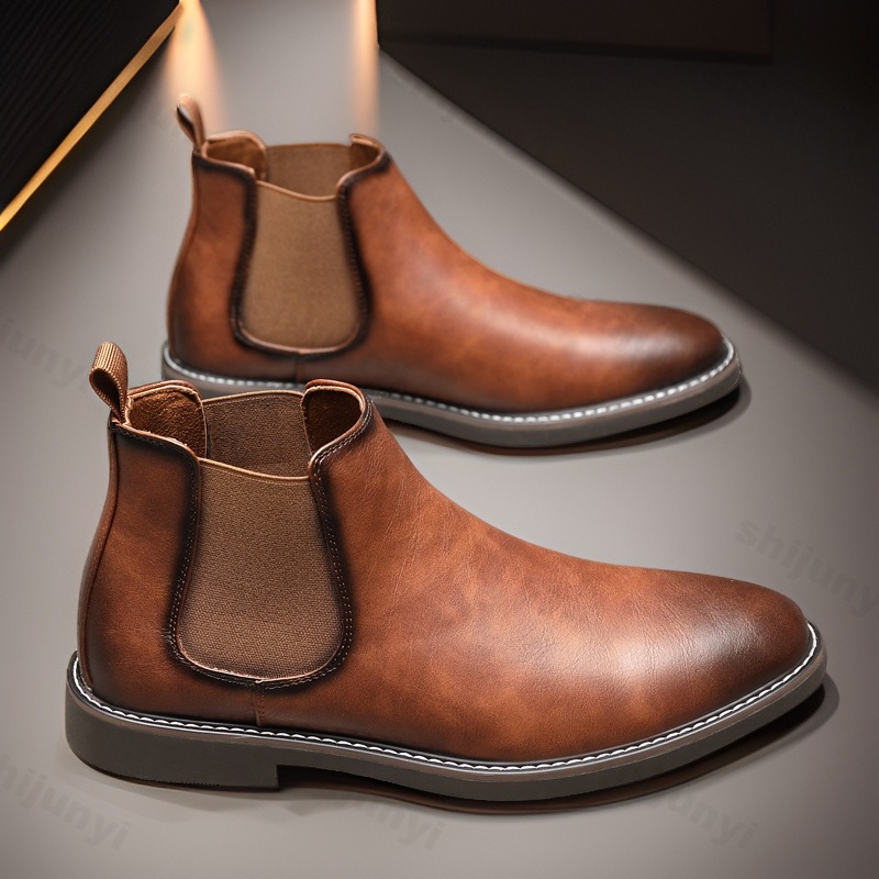 รองเท้าบูทหนังลำลองสไตล์ธุรกิจ - Chelsea Boots Men บทวิจารณ์และราคา