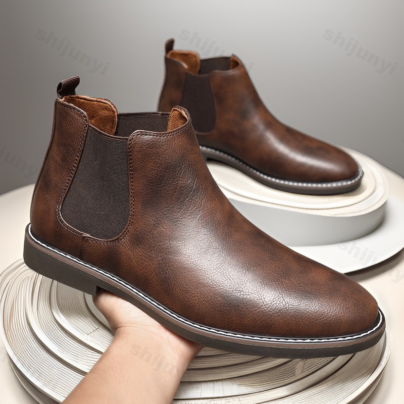 รองเท้าบูทหนังลำลองสไตล์ธุรกิจ - Chelsea Boots Men บทวิจารณ์และราคา