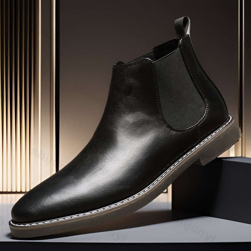 รองเท้าบูทหนังลำลองสไตล์ธุรกิจ - Chelsea Boots Men บทวิจารณ์และราคา