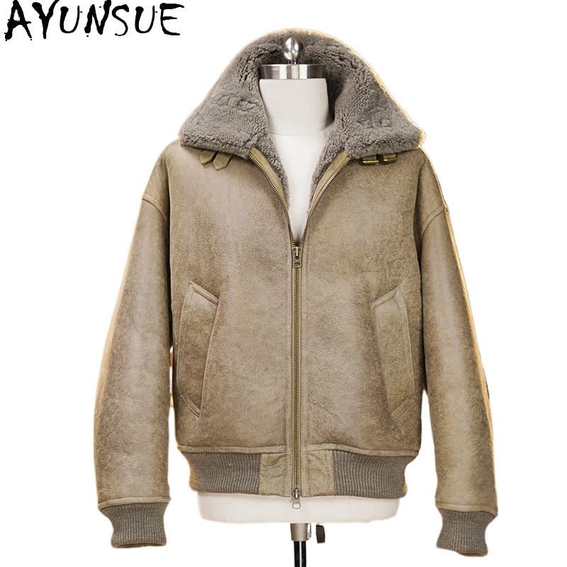 เสื้อโค้ทขนสัตว์แท้คุณภาพสูง A - Men'S Fashion Leather Jacket บทวิจารณ์และราคา