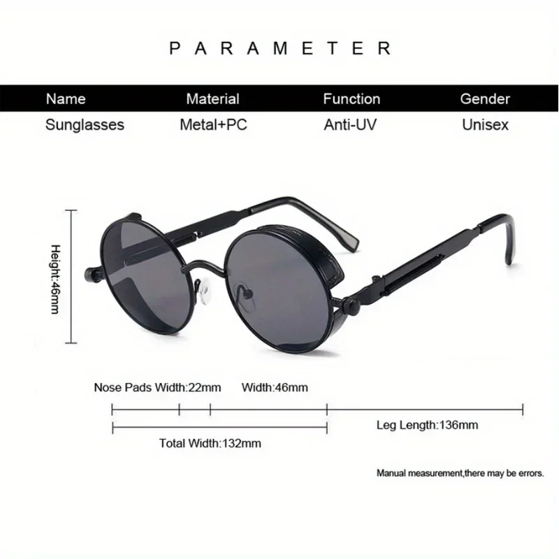 แว่นกันแดดสไตล์สตีมพังค์คลาสสิ - Men'S Fashion Round Glasses บทวิจารณ์และราคา