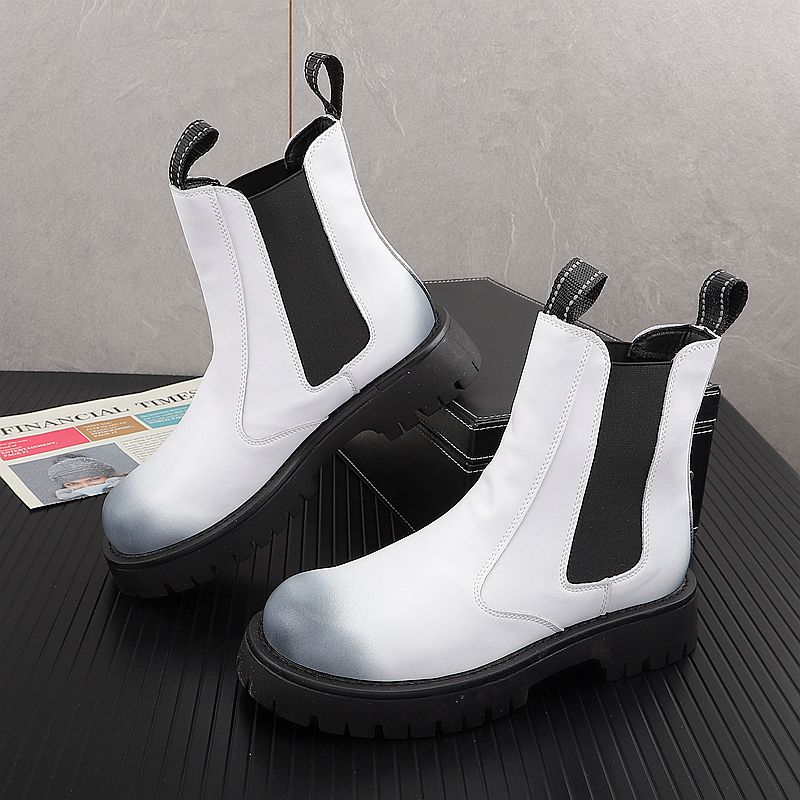 รองเท้าบูทหนังแท้แฟชั่นหรูสำหร - Chelsea Boots Men บทวิจารณ์และราคา