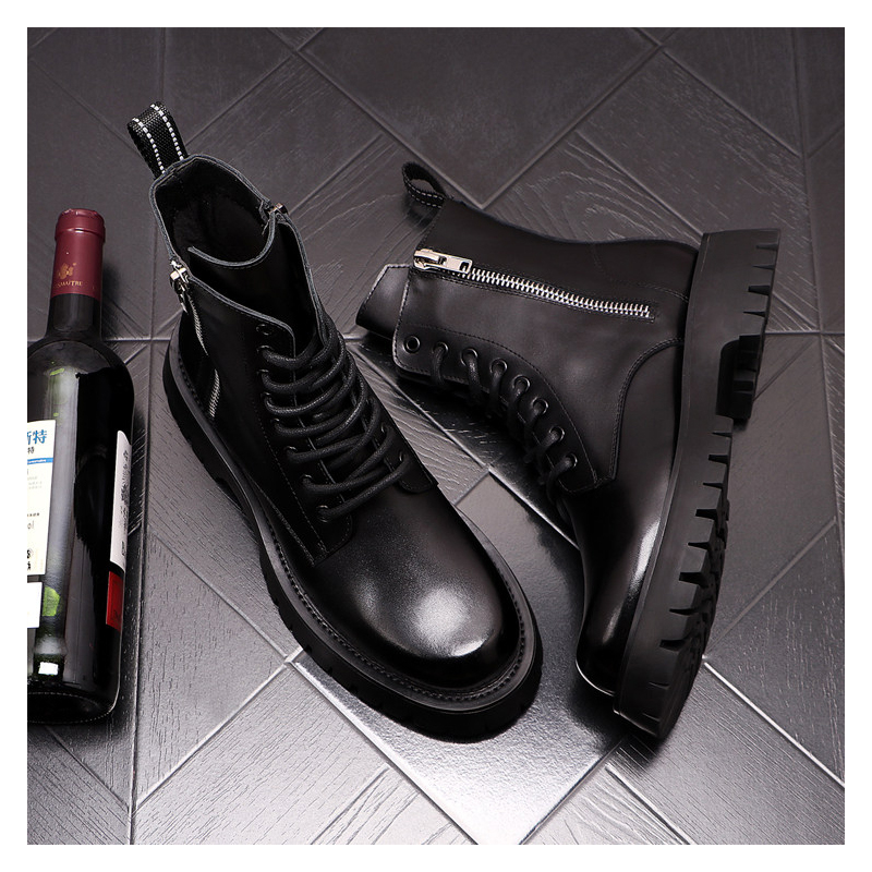 รองเท้าบูทหนังแท้แฟชั่นหรูสำหร - Chelsea Boots Men บทวิจารณ์และราคา