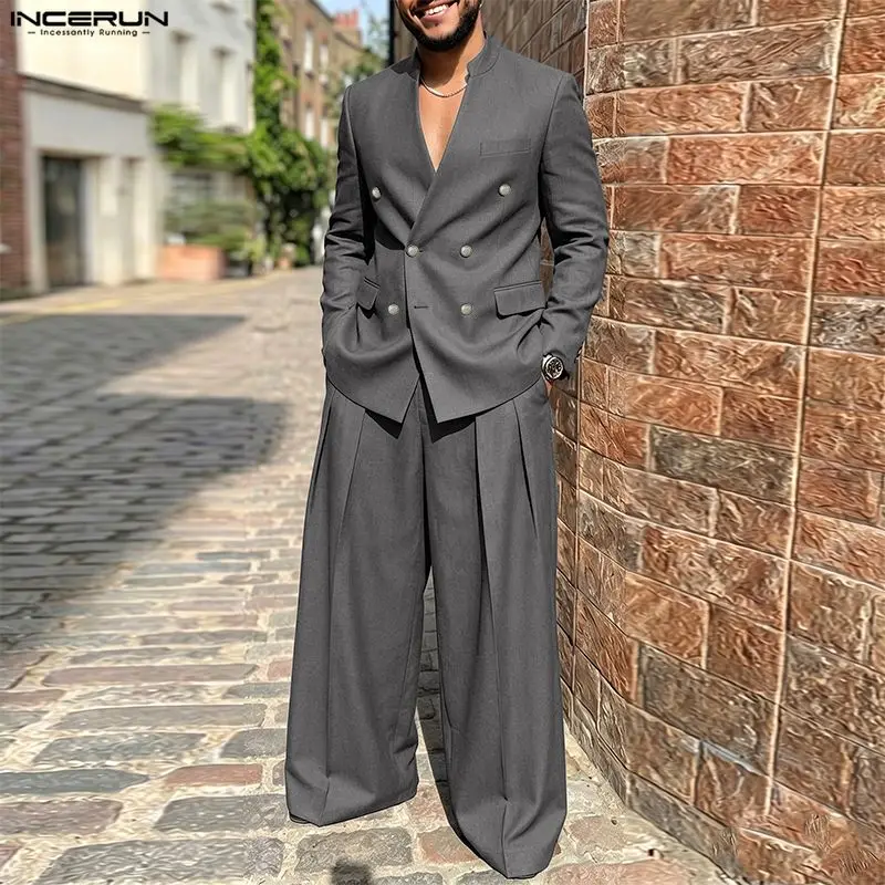 ชุดเซ็ตผู้ชาย INCERUN สีพื้น ค - Men'S Fashion Formal บทวิจารณ์และราคา