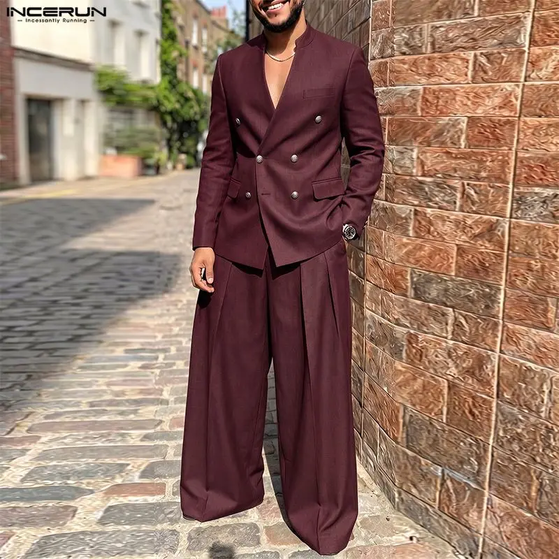 ชุดเซ็ตผู้ชาย INCERUN สีพื้น ค - Men'S Fashion Formal บทวิจารณ์และราคา