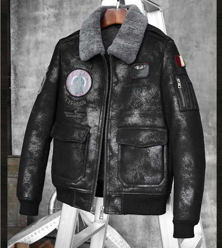 Mens Shearling Coat B3 B6 Mens - Bomber Jacket Men บทวิจารณ์และราคา