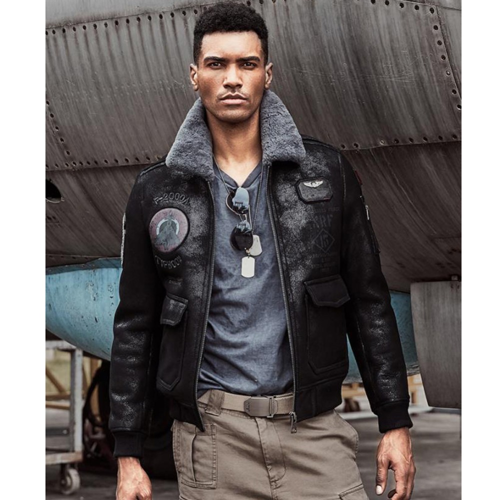 Mens Shearling Coat B3 B6 Mens - Bomber Jacket Men บทวิจารณ์และราคา