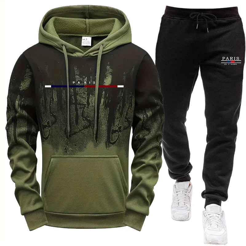 ชุดผู้ชาย/เสื้อฮู้ด/กางเกง ชุด - Jogger Sweatpants Men บทวิจารณ์และราคา