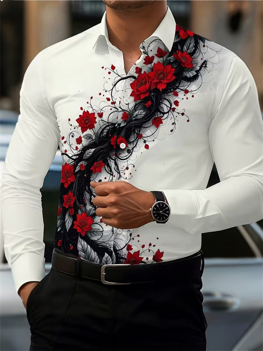 เสื้อเชิ้ตแขนยาวพิมพ์ลายดอกกุห - Men'S Fashion Tips บทวิจารณ์และราคา
