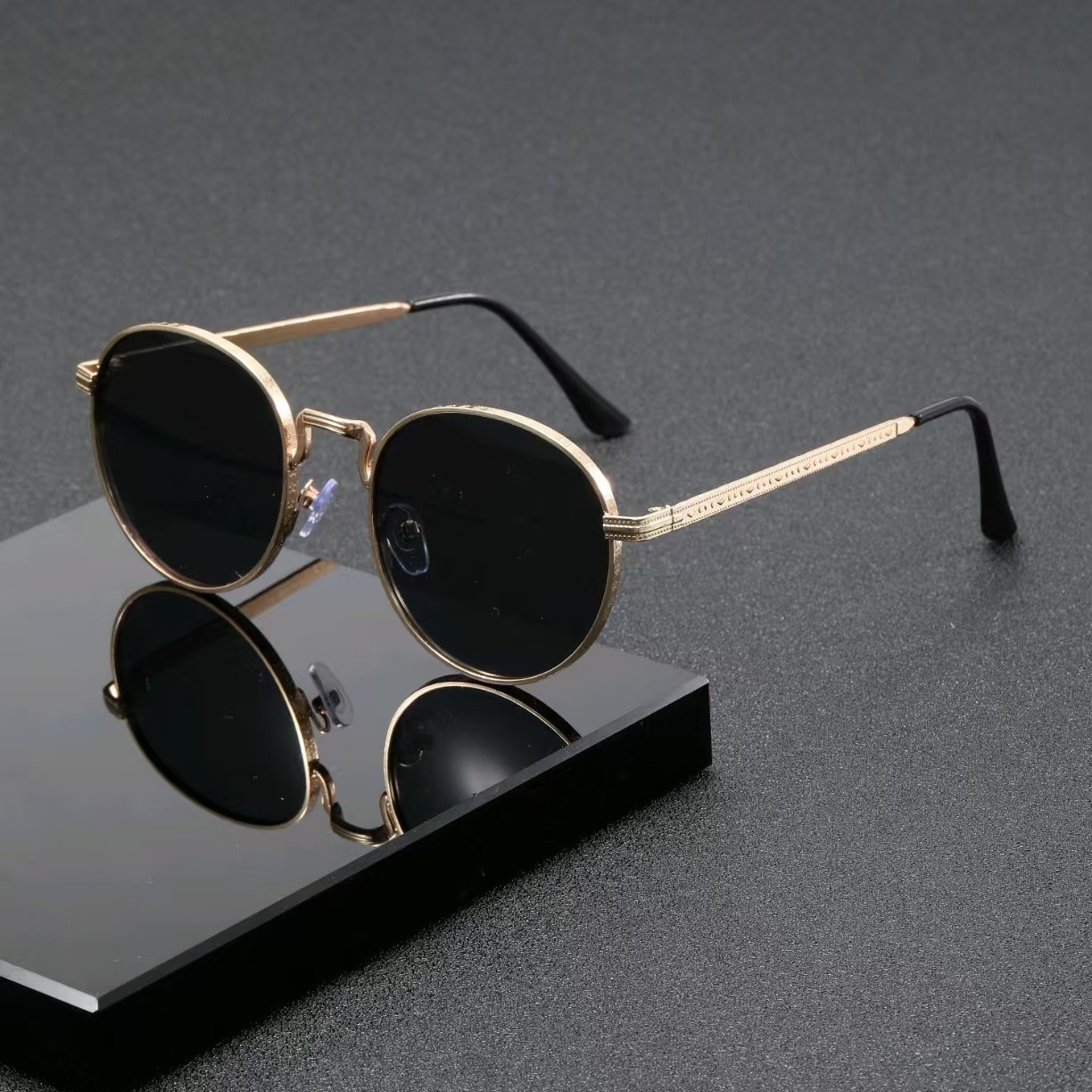 แว่นกันแดดทรงกลมคลาสสิกสำหรับผ - Men'S Fashion Round Glasses บทวิจารณ์และราคา