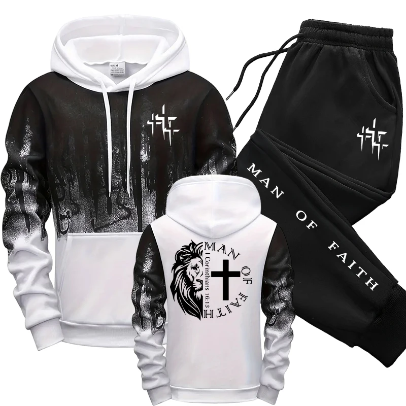 ชุดเซ็ตผู้ชายลาย Man of Faith  - Jogger Sweatpants Men บทวิจารณ์และราคา