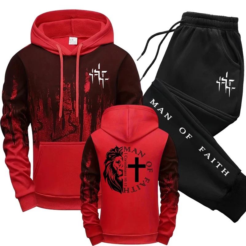 ชุดเซ็ตผู้ชายลาย Man of Faith  - Jogger Sweatpants Men บทวิจารณ์และราคา