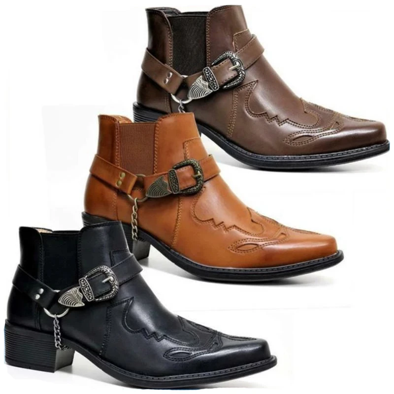 รองเท้าบูทคาวบอยวินเทจหนังแท้ท - Men Fashion Vintage บทวิจารณ์และราคา