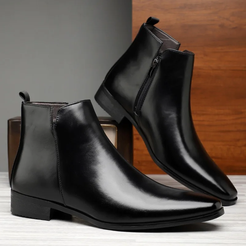 รองเท้าบูทผู้ชายแบบใหม่ รองเท้ - Chelsea Boots Men บทวิจารณ์และราคา