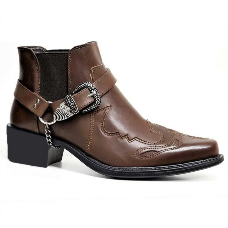 รองเท้าบูทคาวบอยสไตล์วินเทจสำห - Men Fashion Vintage บทวิจารณ์และราคา
