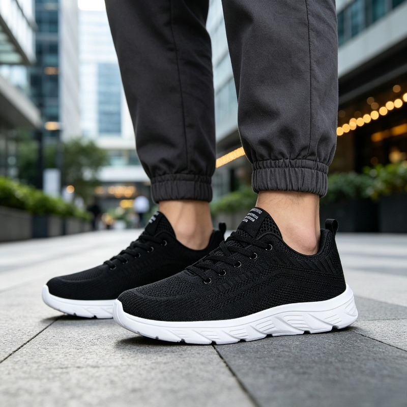 รองเท้าผ้าใบถักสำหรับผู้ชาย ระ - Casual Sneakers Men บทวิจารณ์และราคา