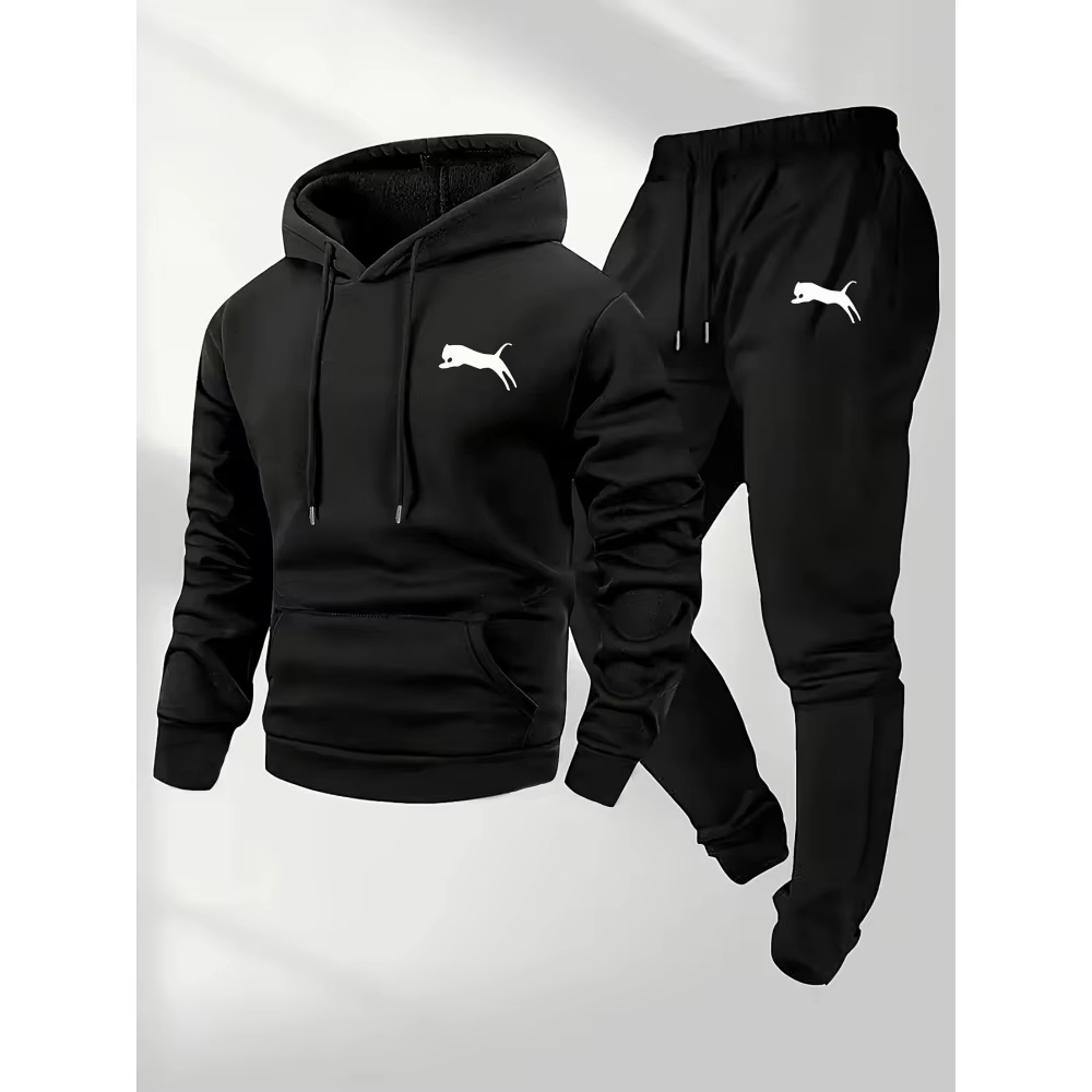 ชุดเซ็ตเสื้อฮู้ดและกางเกงขายดี - Jogger Sweatpants Men บทวิจารณ์และราคา